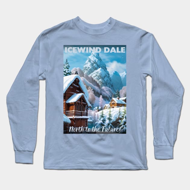 Icewind Dale Tourism Poster - Sword Coast Faerun D&D Art Long Sleeve T-Shirt by CursedContent